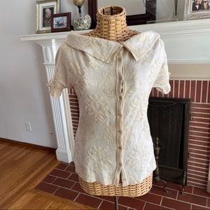 Yellow Bird for Anthropologie whimsical boho top XS